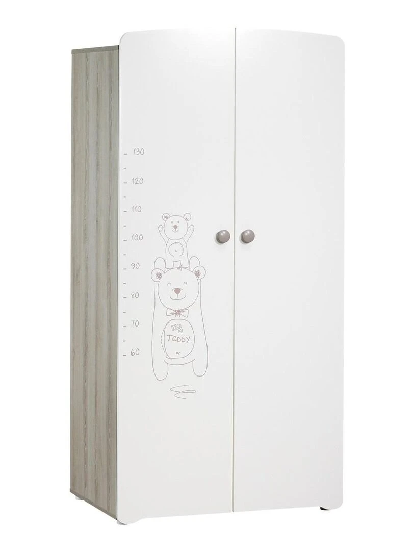 Chambre trio lit et Commode et Armoire en bois blanc   BABYPRICE   Blanc