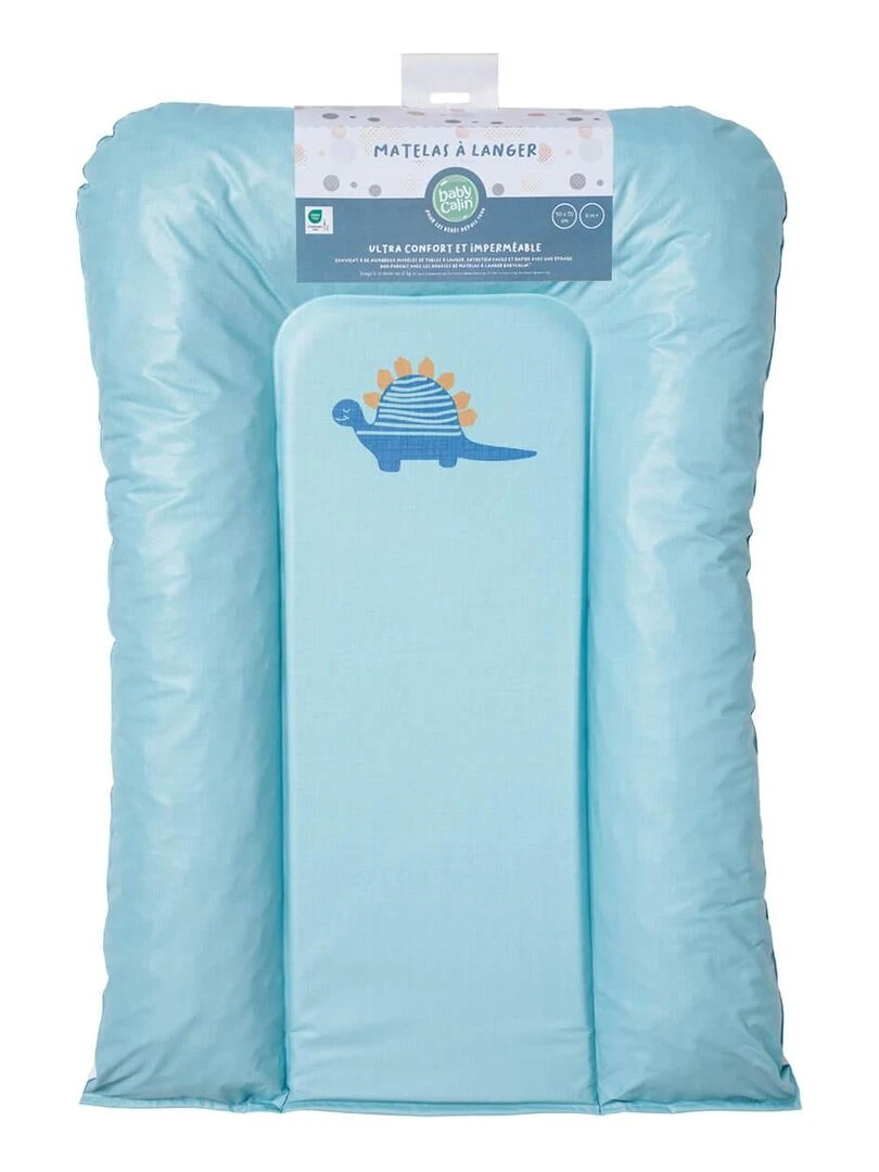 Matelas à langer Flocons Funny Dino   Bleu Vert