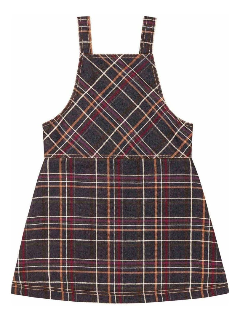 Robe Salopette Fille  Carrx Tartan Marron  LOLA   'LA FAUTE A VOLTAIRE'   Marron