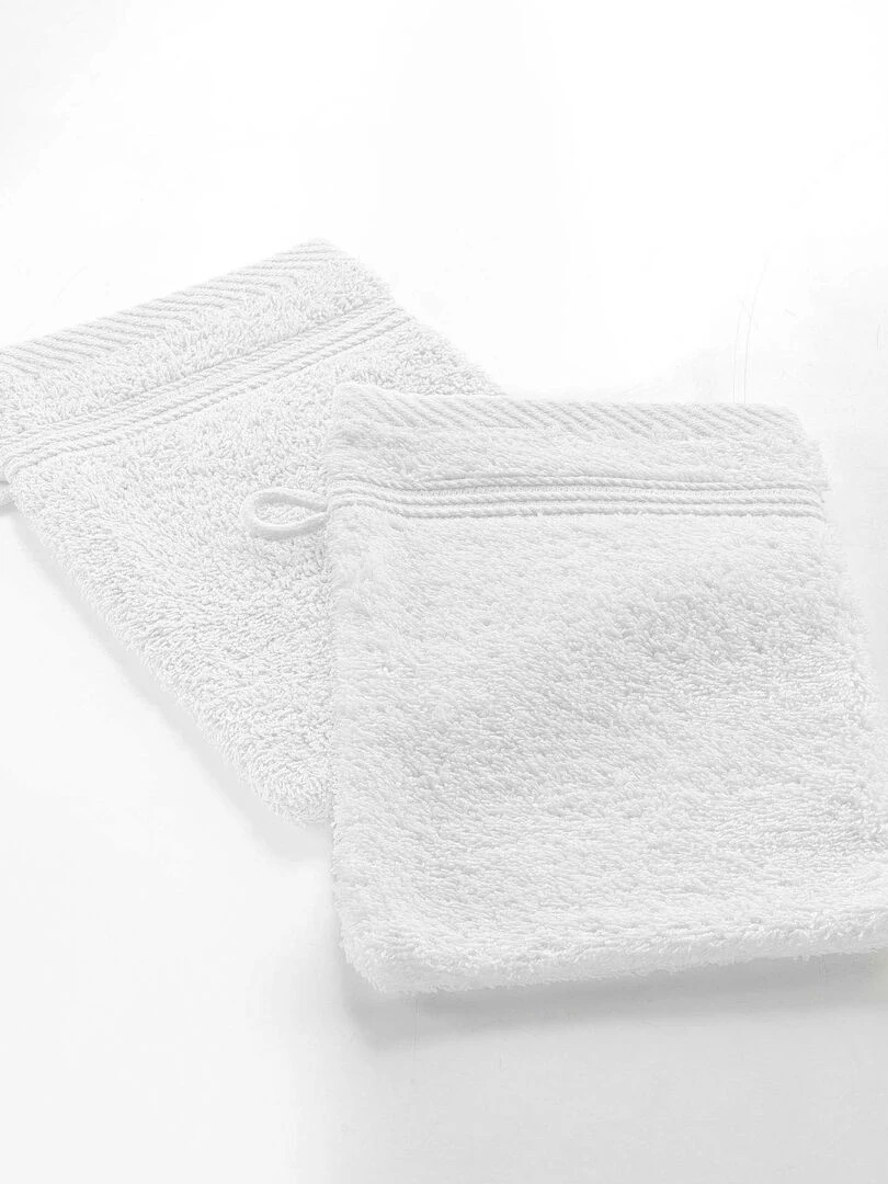 Lot de 2 gants de toilette Tendresse Blanc