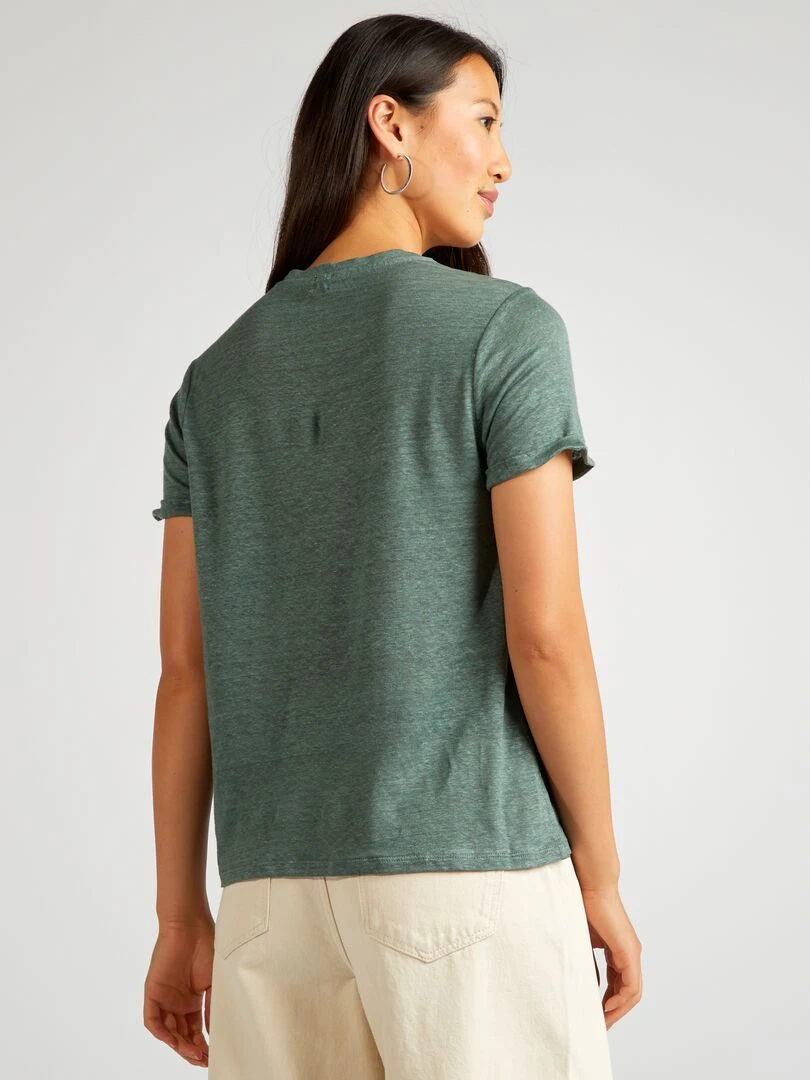 T shirt en lin   Vert