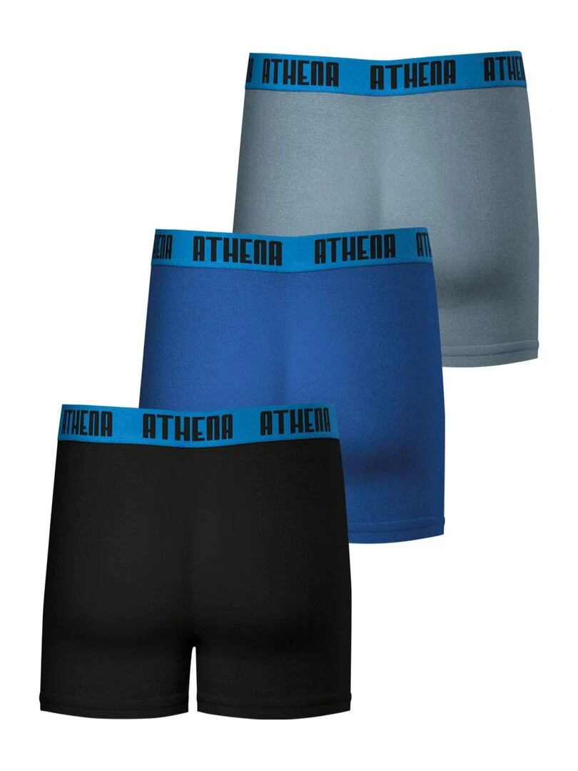 Lot de 3 boxers homme Ecopack   Noir Bleu Gris