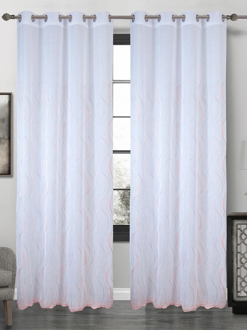 Paire de voilage classique Rose clair