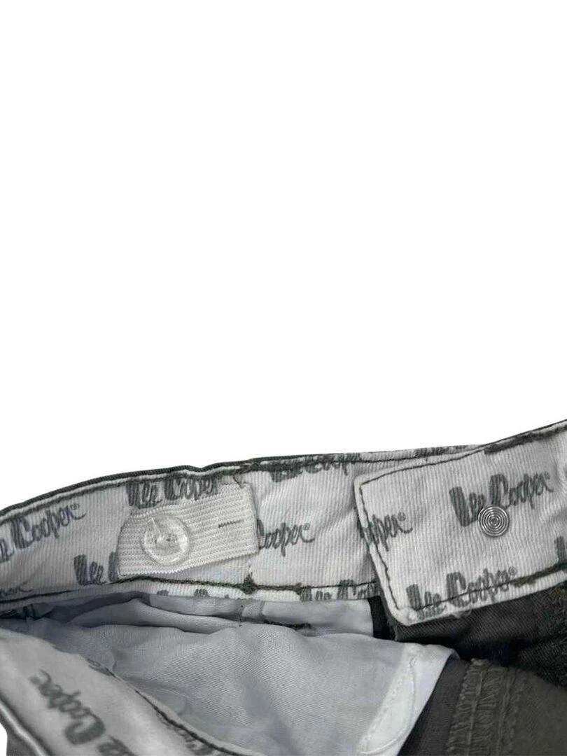 Lee Cooper   Bermuda garçon imprimé logo en coton   Kaki