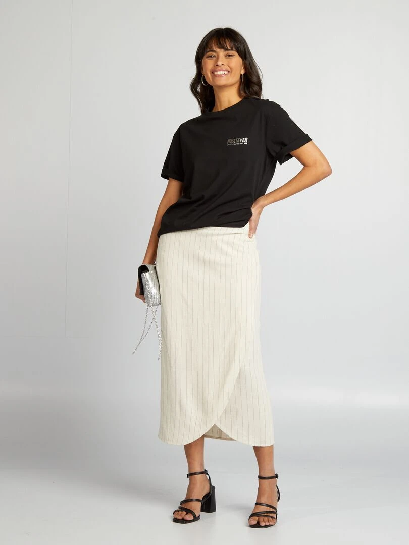 Tee shirt en jersey avec imprimé   Noir/blanc