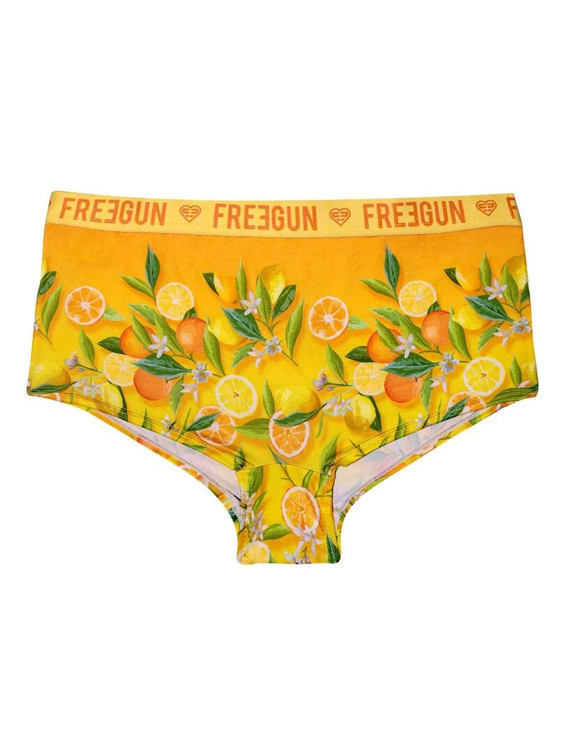 Lot de 4 shortys fille Flower Power Freegun   Jaune