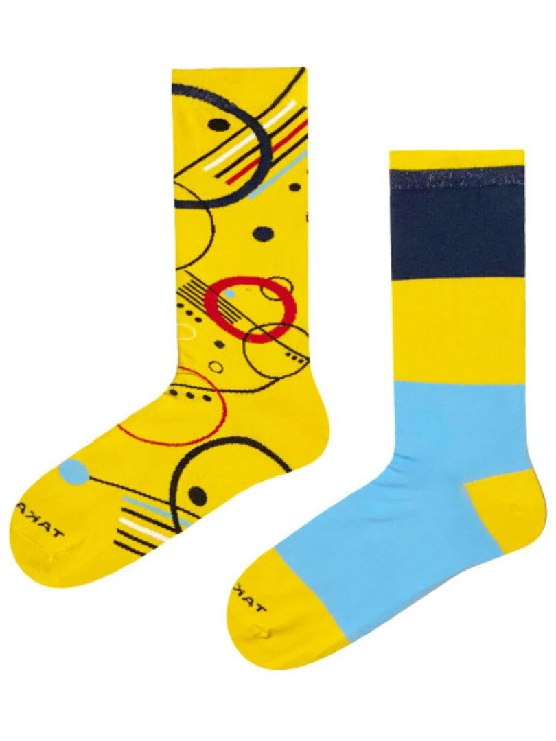 Chaussettes Takapara Bauhaus 3   Jaune