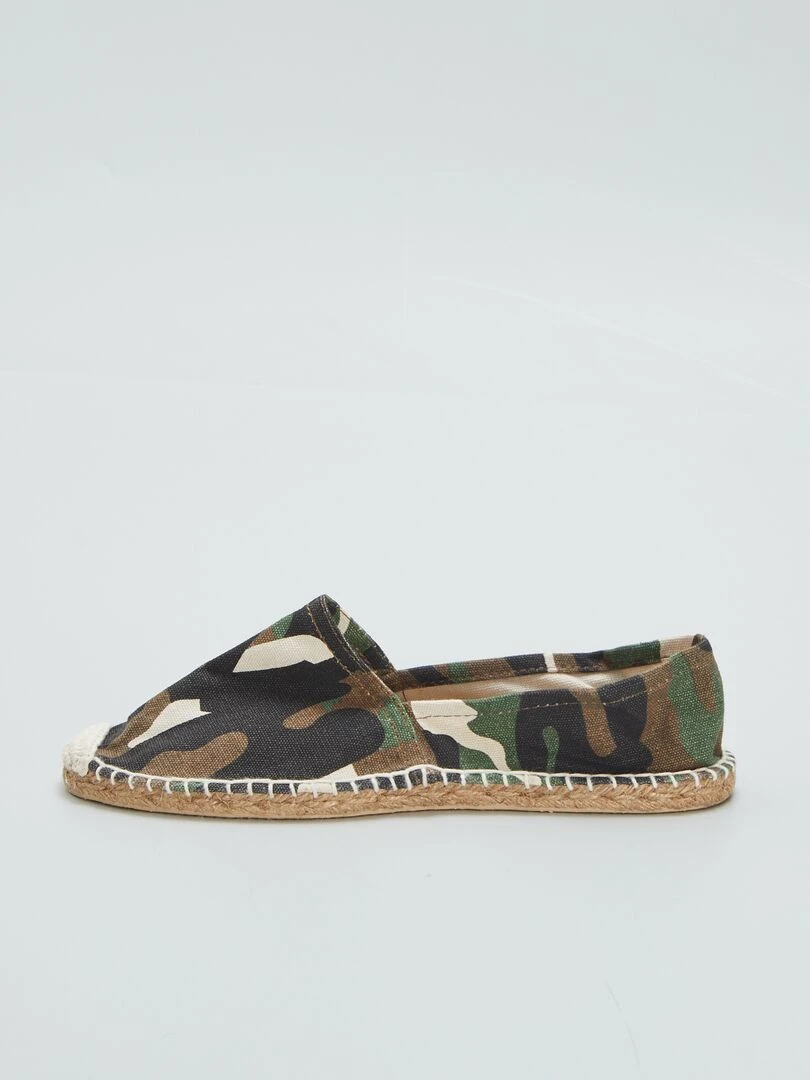 Espadrilles en corde avec imprimé camouflage   Beige/vert/marron