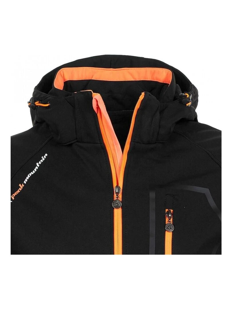 Blouson softshell homme CIMALEAK   PEAK MOUNTAIN   Noir Orange