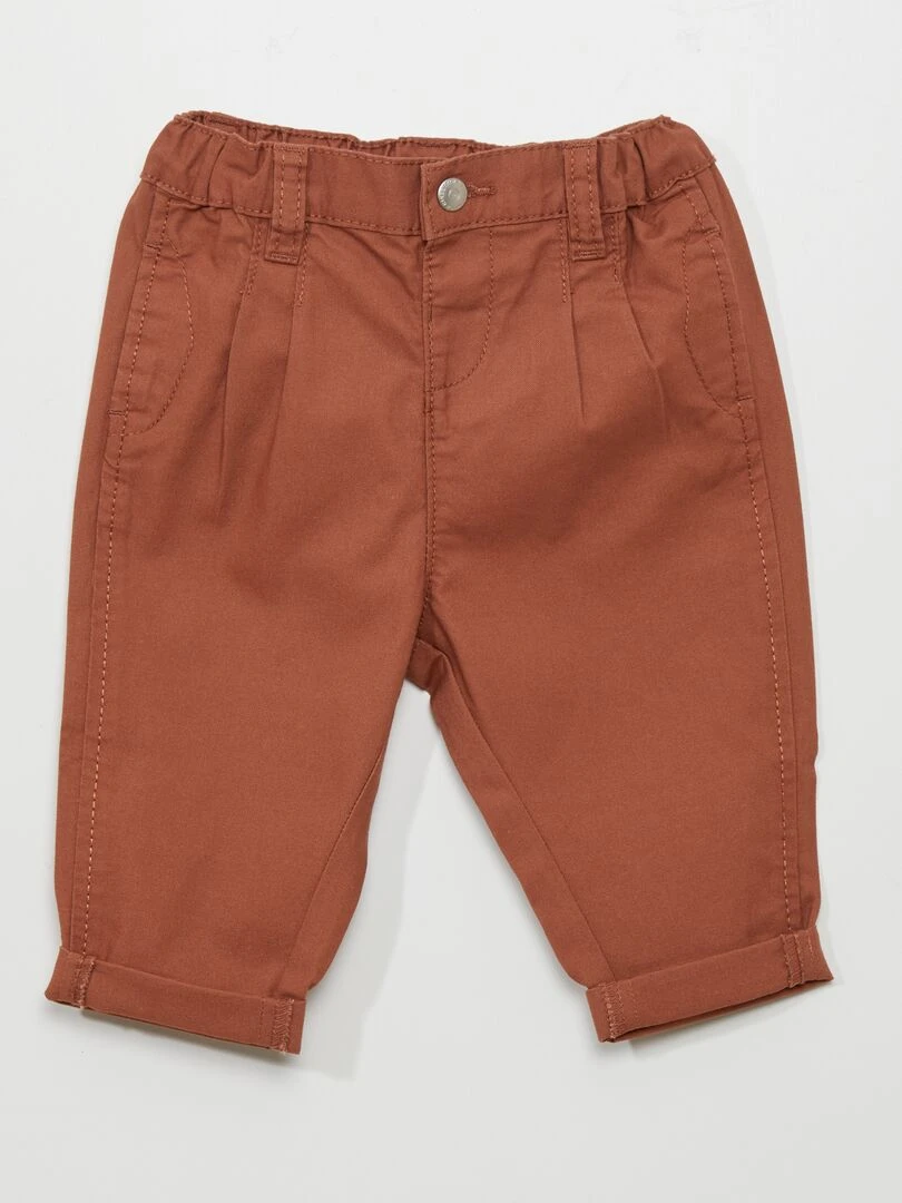 Pantalon en coton Marron orangé