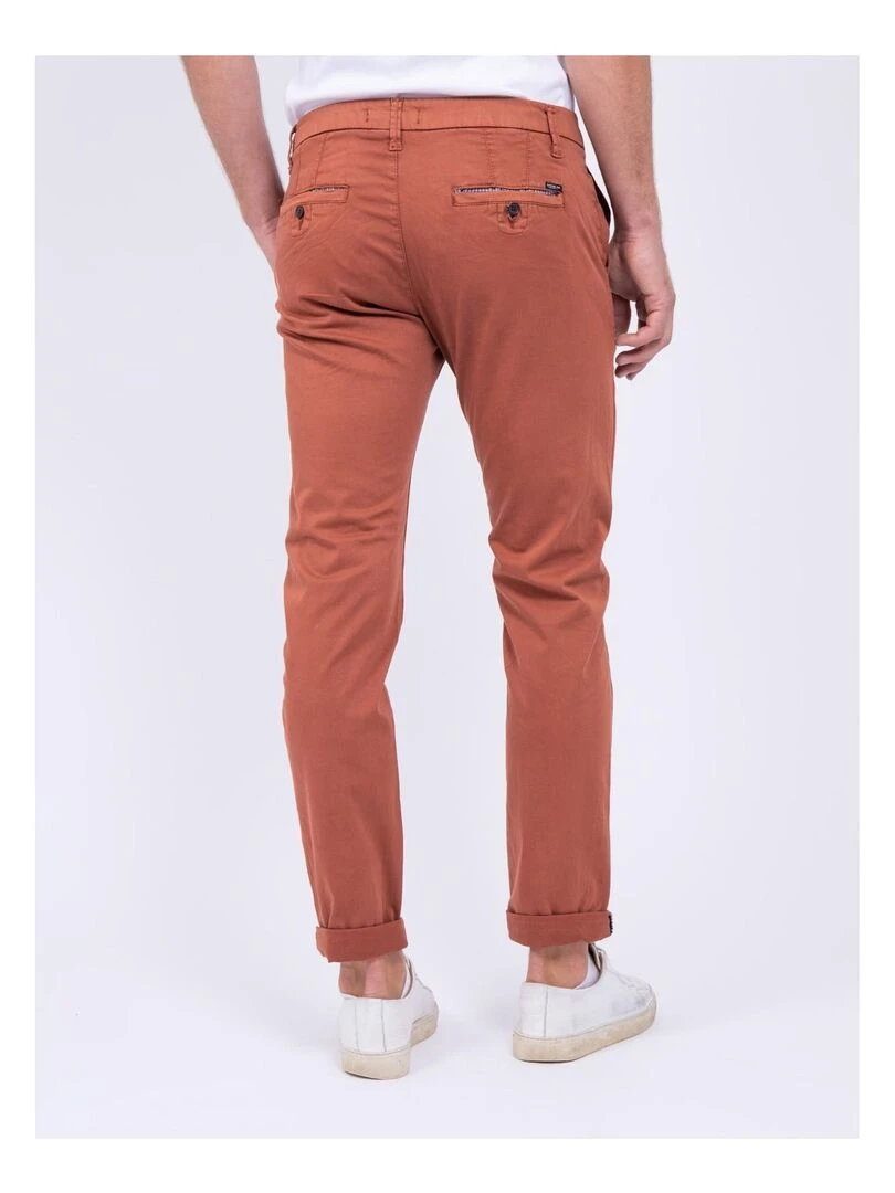 Pantalon chino coupe ajustée VAIRE Rouge brique
