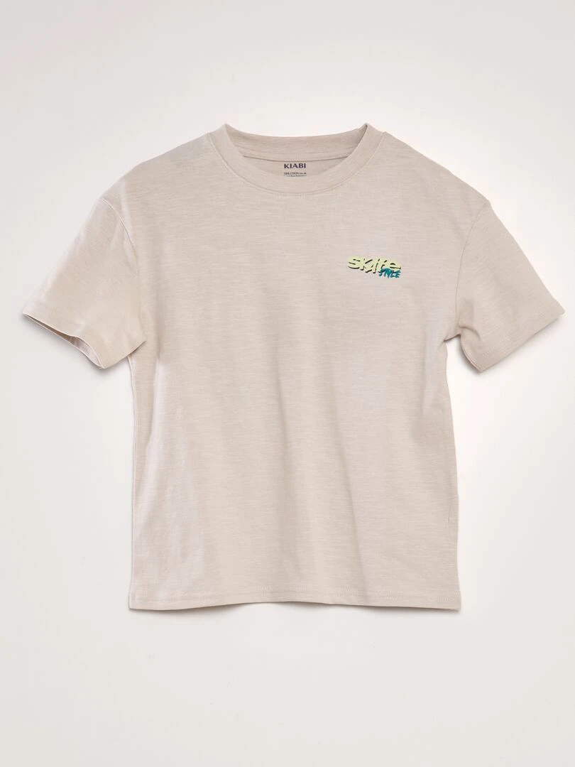 T shirt en jersey 'Skate' Beige