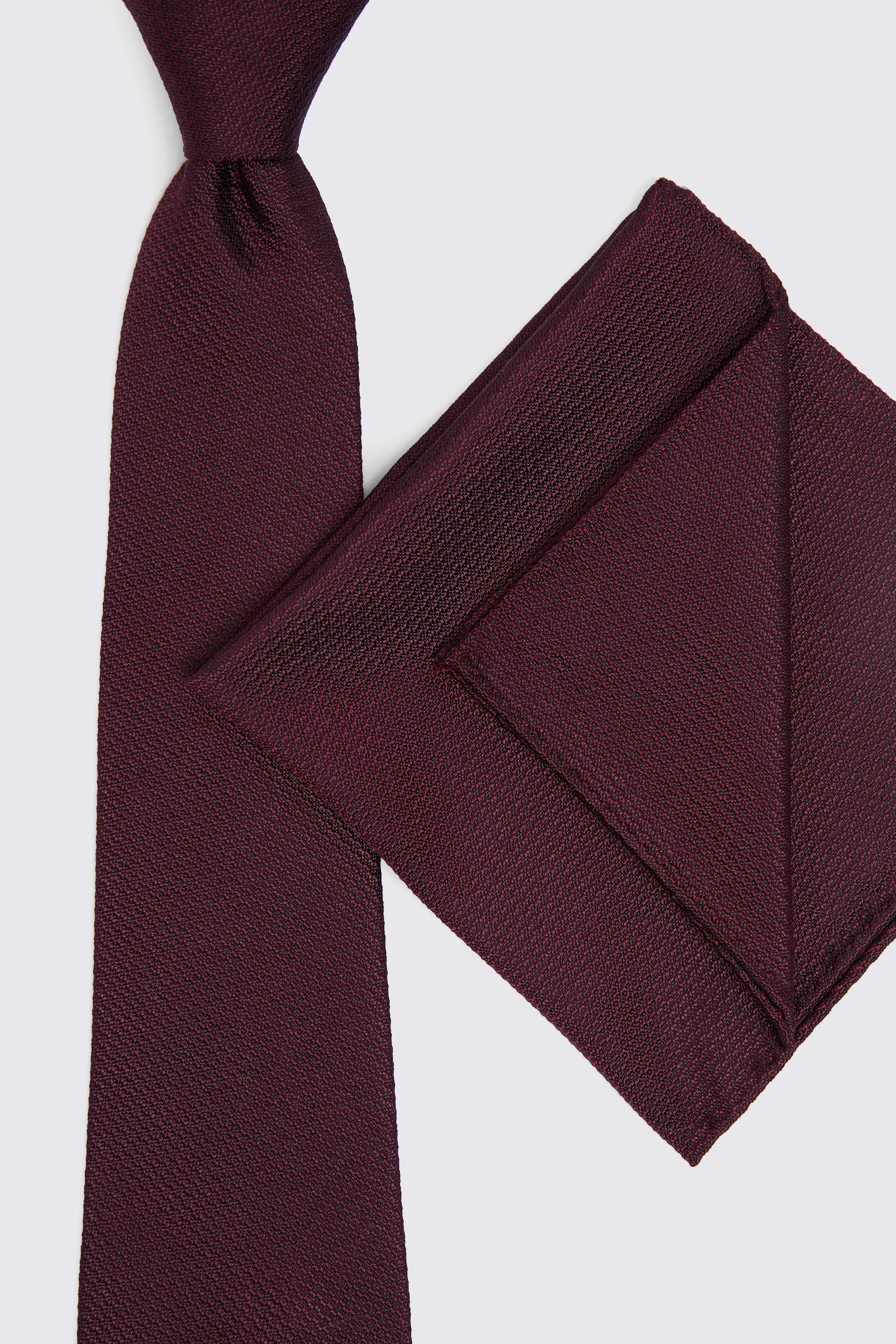 Burgundy Silk Semi-Plain Tie   Buy Online at Moss