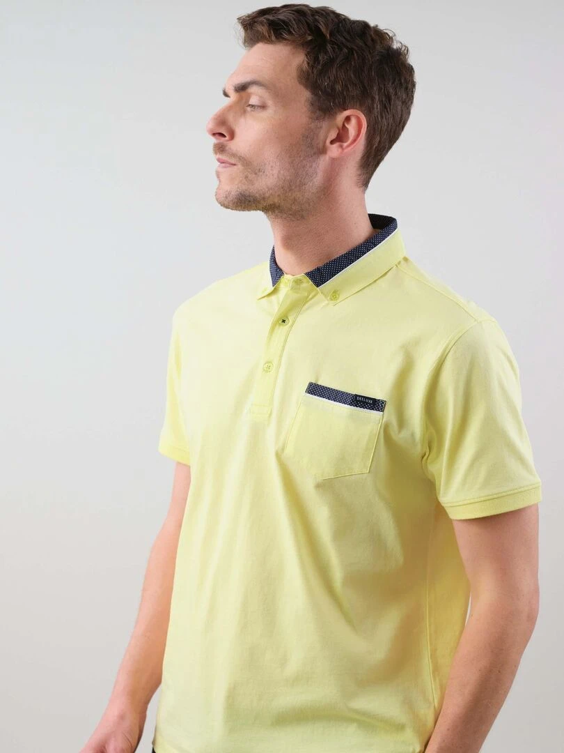 Polo uni pour homme 'Deeluxe'   Jaune clair