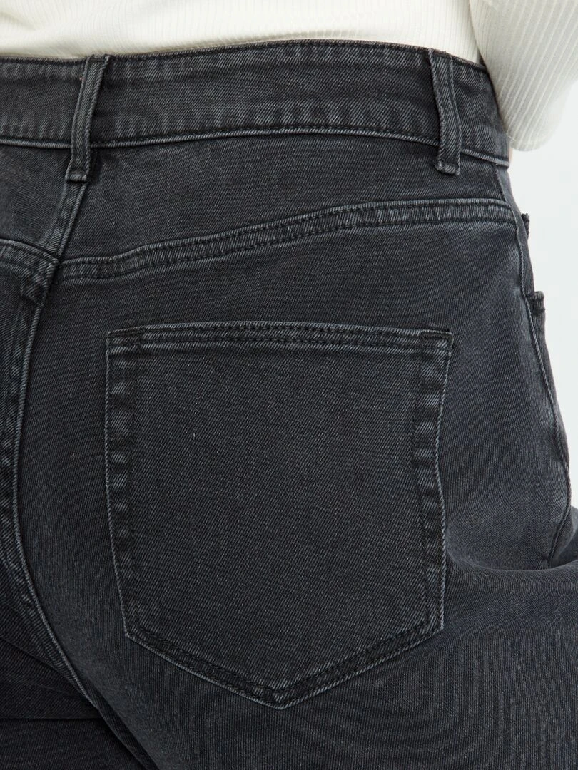 Jean mom à taille très haute   L30   Noir