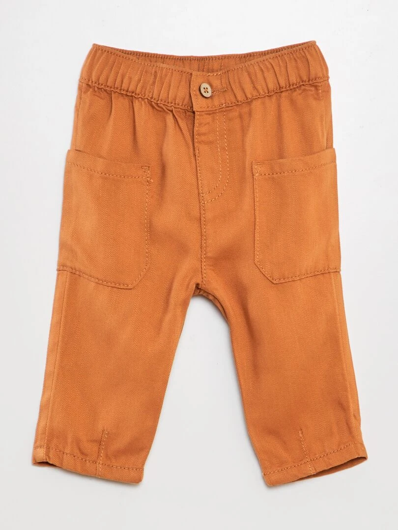 Pantalon fin multipoches Camel