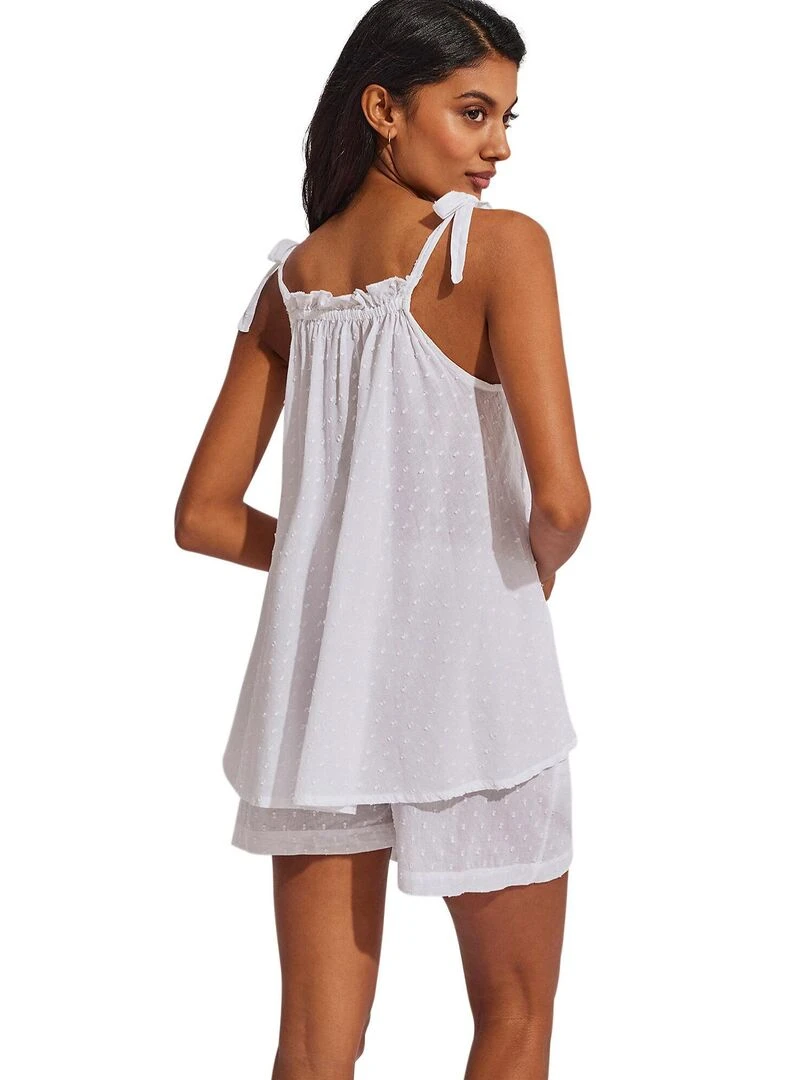 Pyjama short débardeur Homewear P80 Blanc