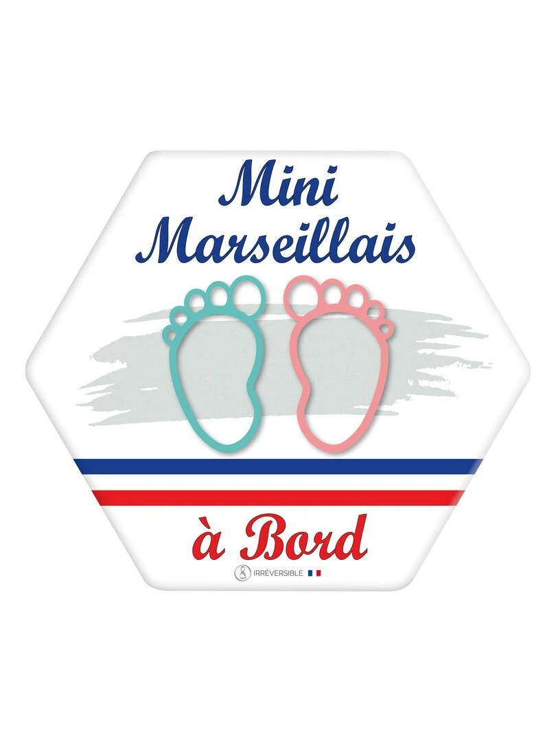 Adhésif bébé à bord Mini Marseillais(e) Gris
