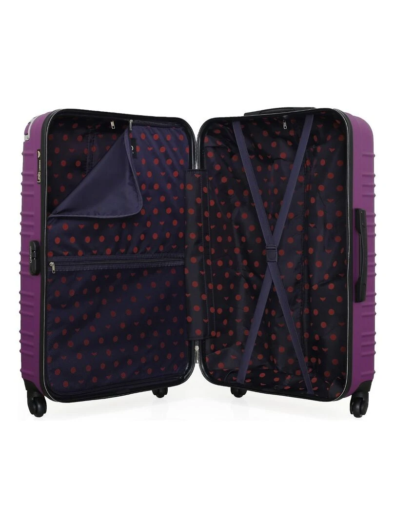 LPB LUGGAGE   VALISE GRAND FORMAT ABS GIULIA 4 ROUES 75 CM   Violet prune