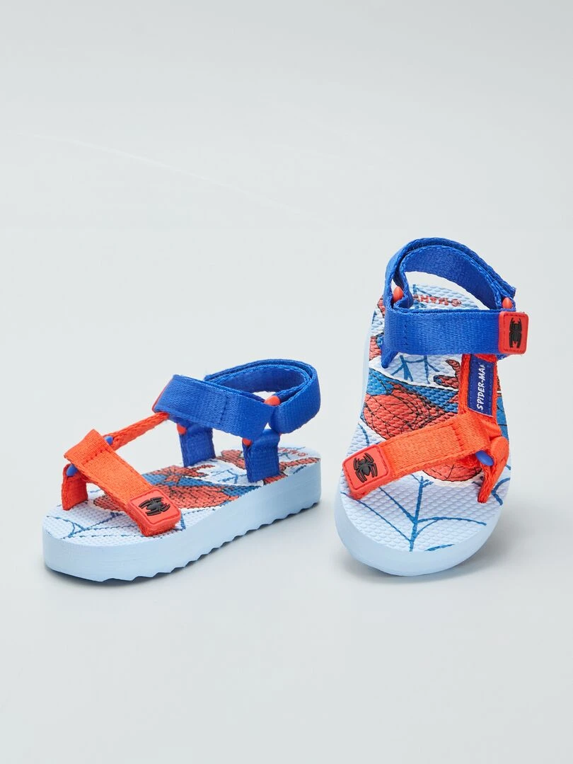 Sandales avec sangles à scratch 'Spiderman'   bleu
