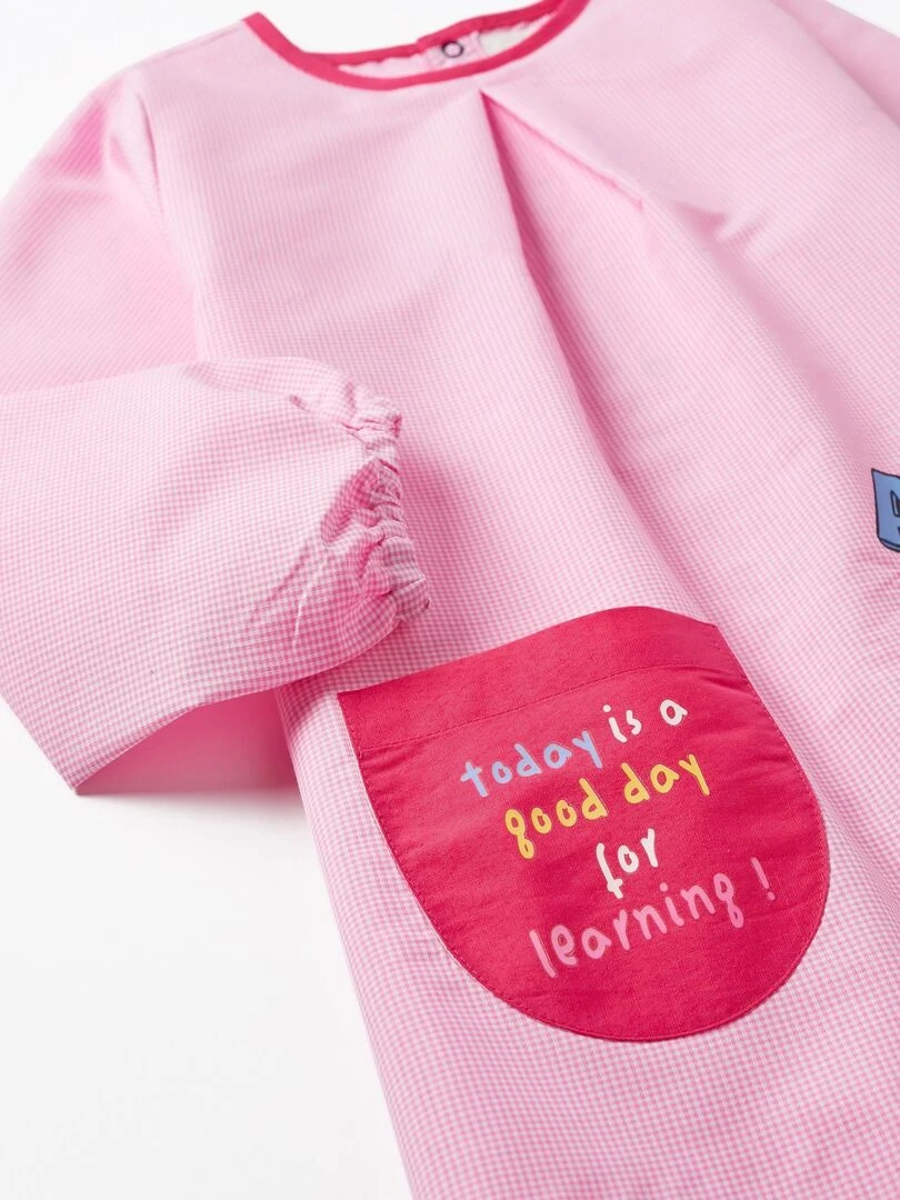 Lot 2 Blouses d'Ecole à Carreaux Fille manches longues  DIFFERENT TOGETHER   Rose