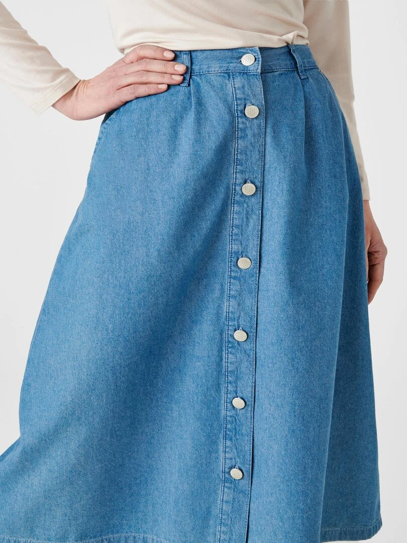 Jupe pur coton   Damart   Bleu