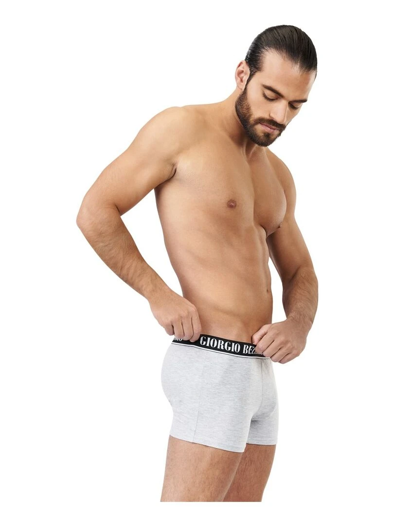 Lot de 9 Boxers coton homme Smart Giorgio Bellagio   Noir Argenté Gris
