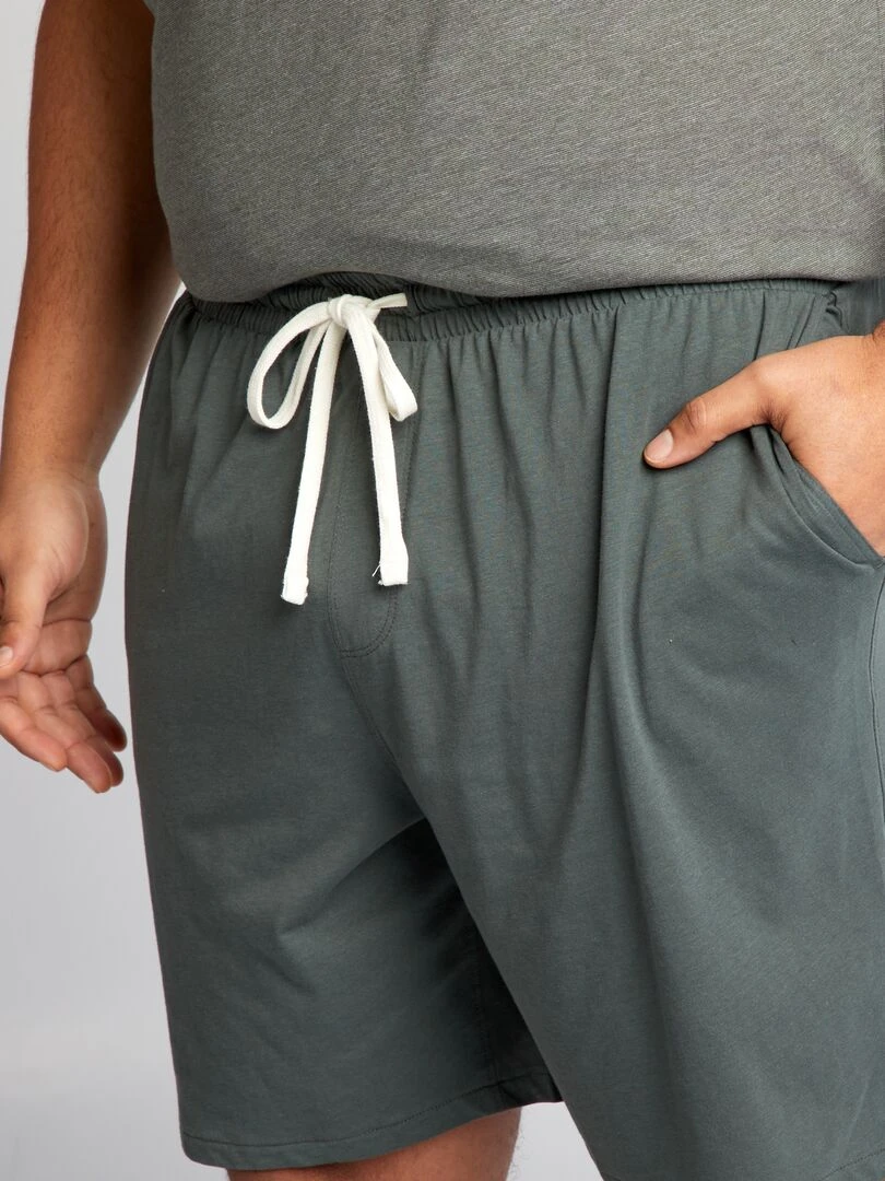 Ensemble pyjama court t shirt + short   2 pièces   Kaki