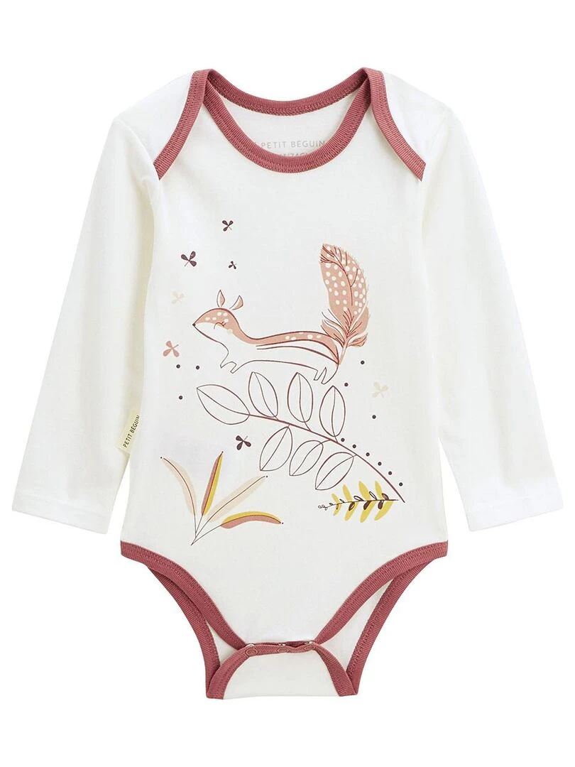 Lot de 2 bodies bébé manches longues Léonie Ecru
