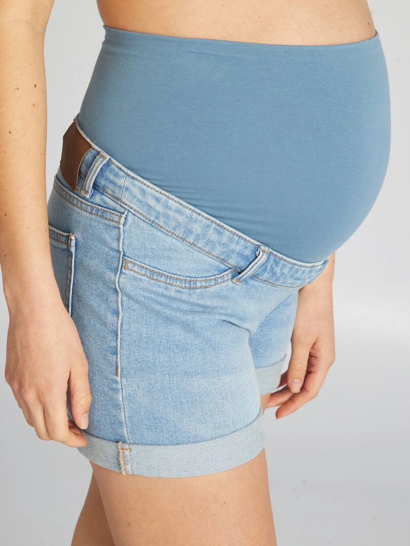 Short de maternité en jean   Bleu clair