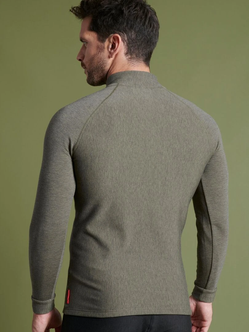 T shirt col zippé Comfort Thermolactyl 5 homme   DamartSport   Kaki