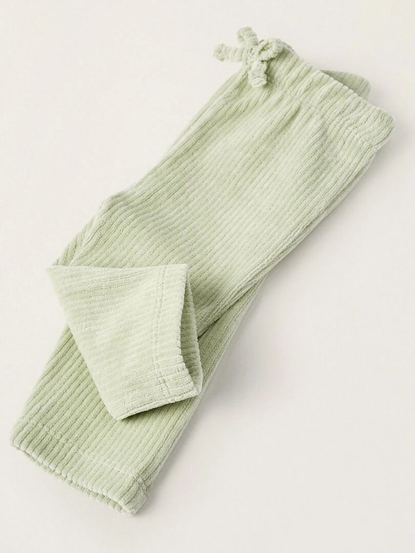 Leggings en velours côtelé pour nouveau né   AUSTRALIANA   Vert clair