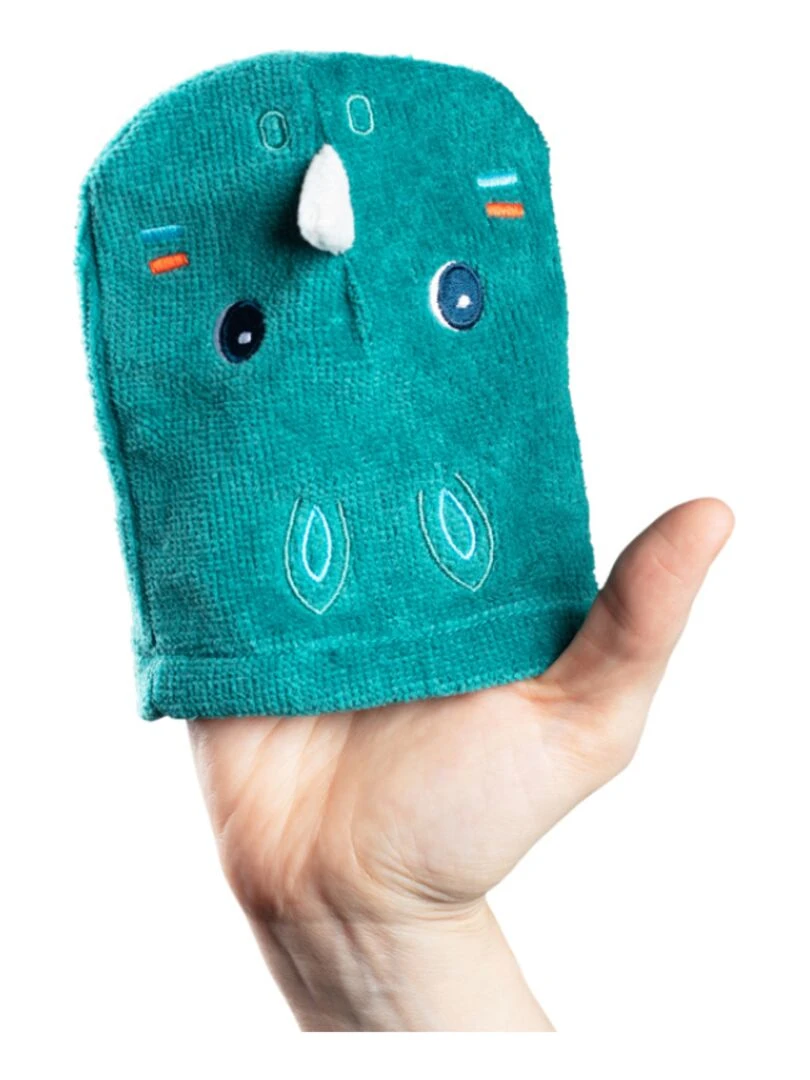 Lot de 2 gants de toilette marionnettes Marius   Bleu