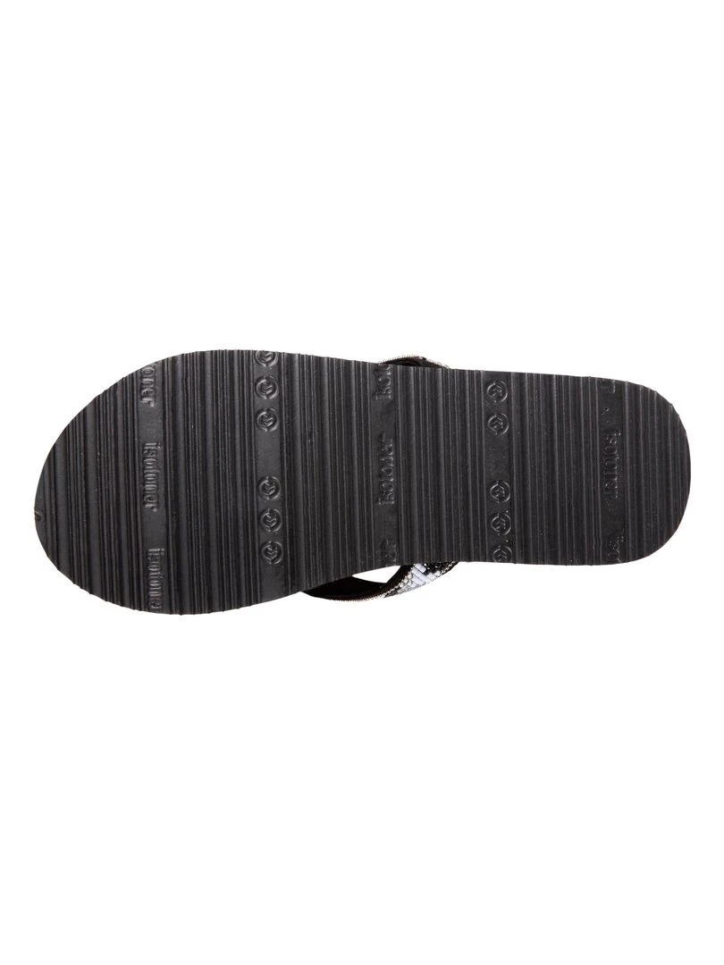 Tongs Femme unie à perles yoga confort Noir   Noir