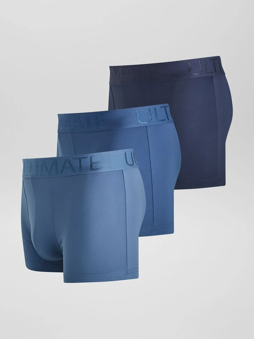 Lot de 3 boxers en microfibre stretch   Bleu