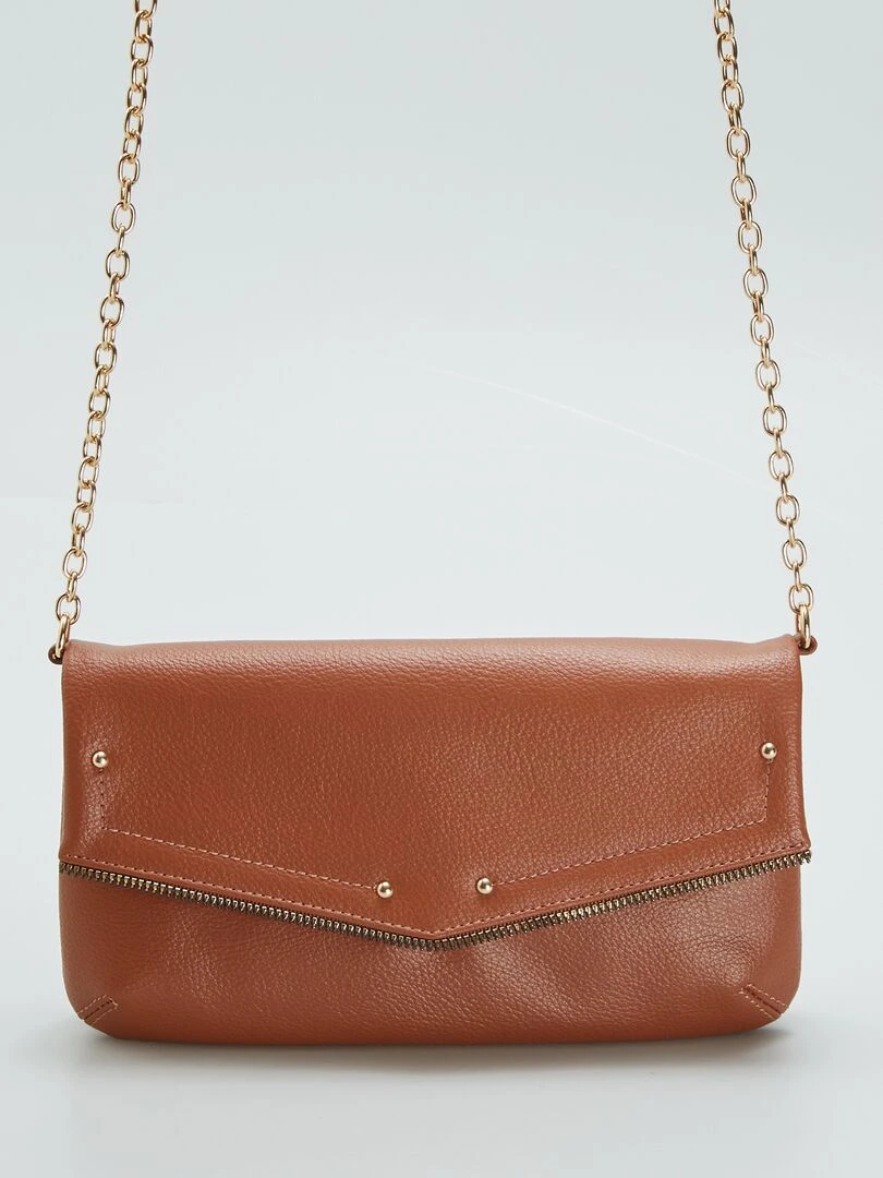 Sac enveloppe à chaine bandoulière   Marron