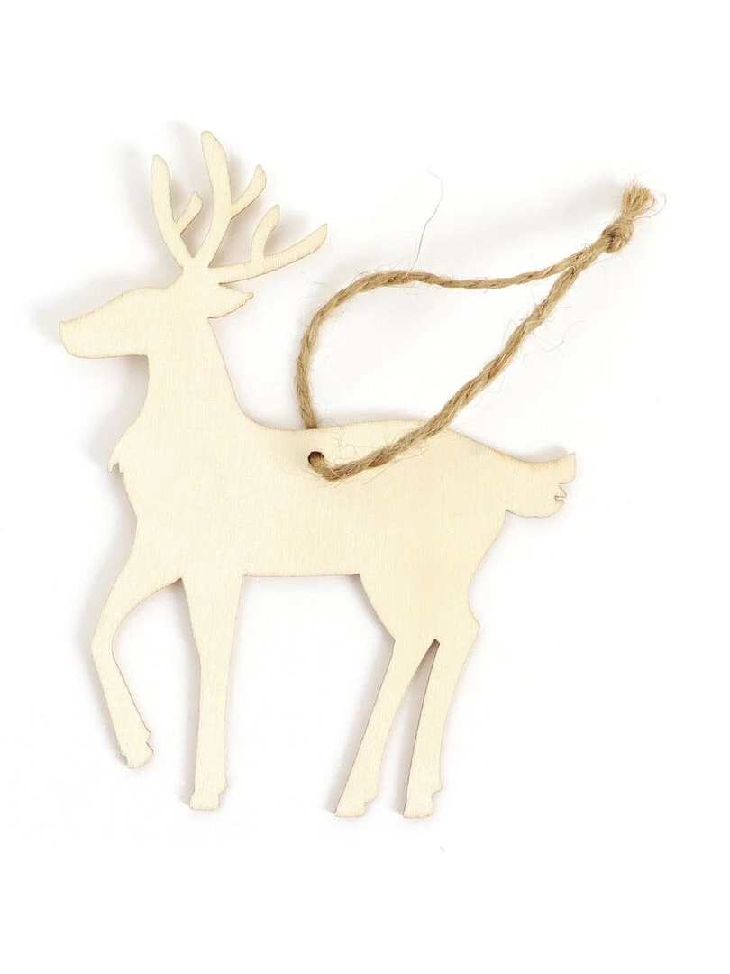 Décoration de Noël en bois Renne Beige