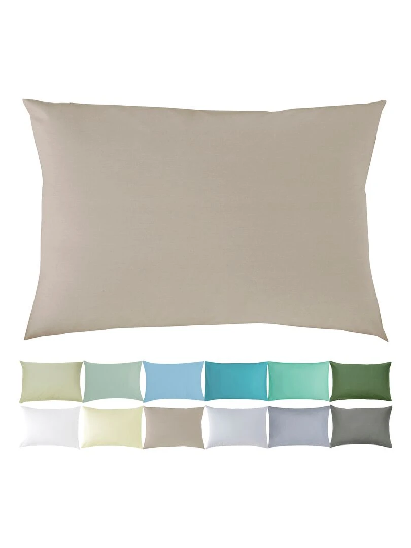Taie d'oreiller bébé 100% coton Bio 'P'tit Basile' Gris taupe