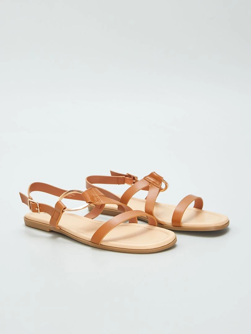 Sandales à brides fantaisies Marron