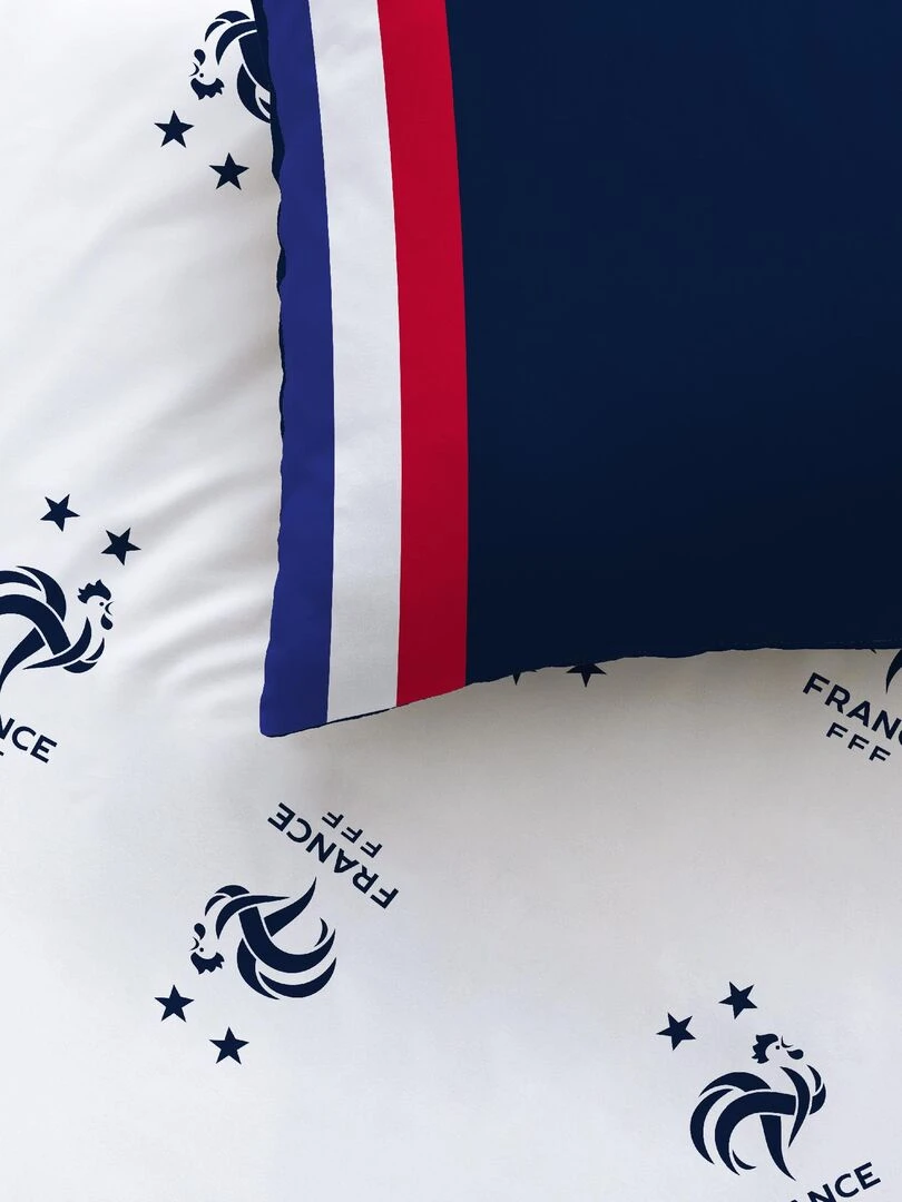 Parure de lit imprimée 100% coton FFF DRAPEAU Bleu marine