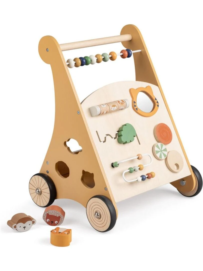 Chariot de marche en bois Faune Sebra Beige