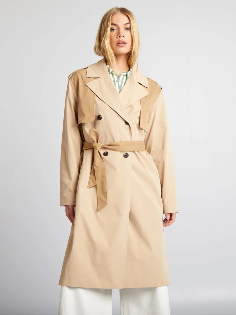 Trench long fluide Beige