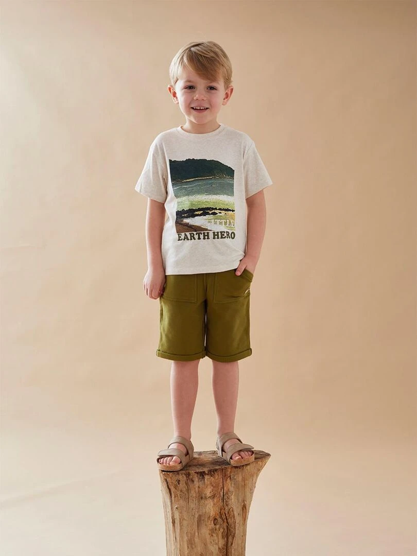 Short bermuda en molton kaki Noukie's Vert