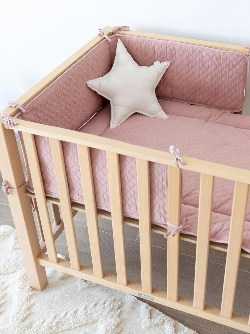 Bemini Tour de lit et parc Pady quilted jersey Mauve