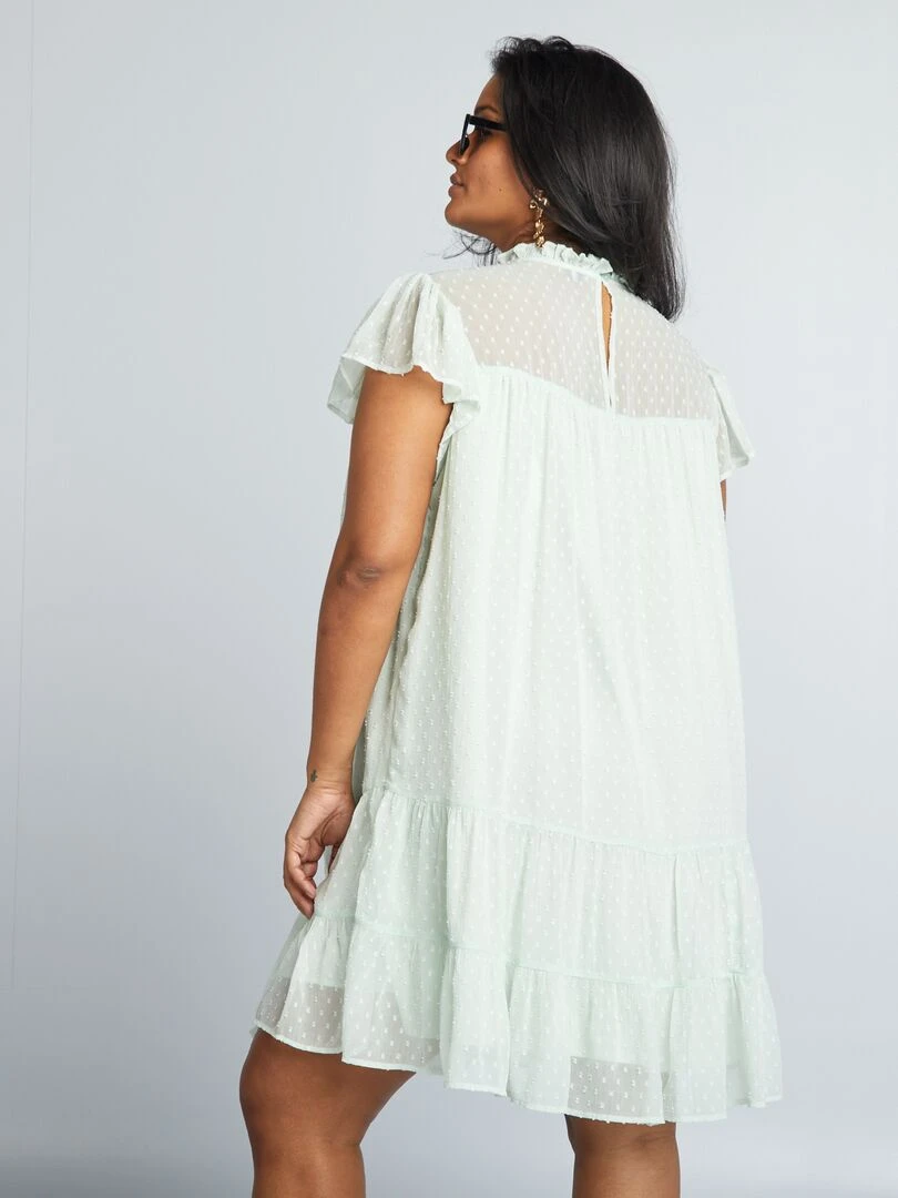 Robe en voile 'plumetis'   Vert