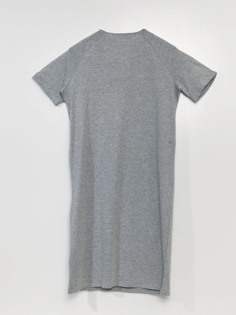 T shirt mi long avec pressions aux épaules So Easy Gris