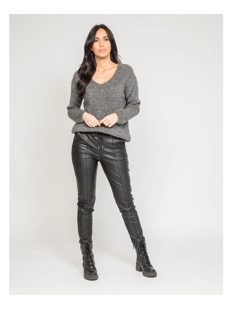 Pantalon similicuir ENIGMA   Noir