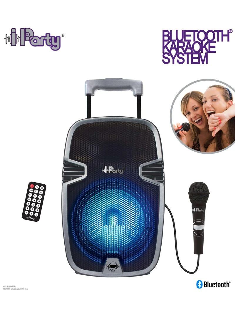 Bluetooth® Karaoke Audio System 8’’ Avec Roulettes Lumières Et Micro N/A