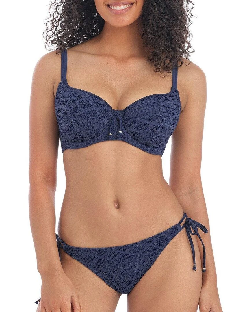 Haut de maillot de bain maille crochet à armatures Sundance Bleu