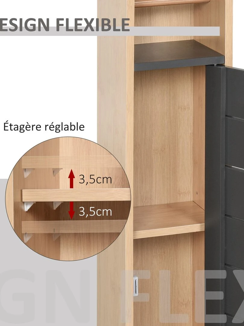 Support papier toilette   porte papier toilette MDF gris bambou   Gris
